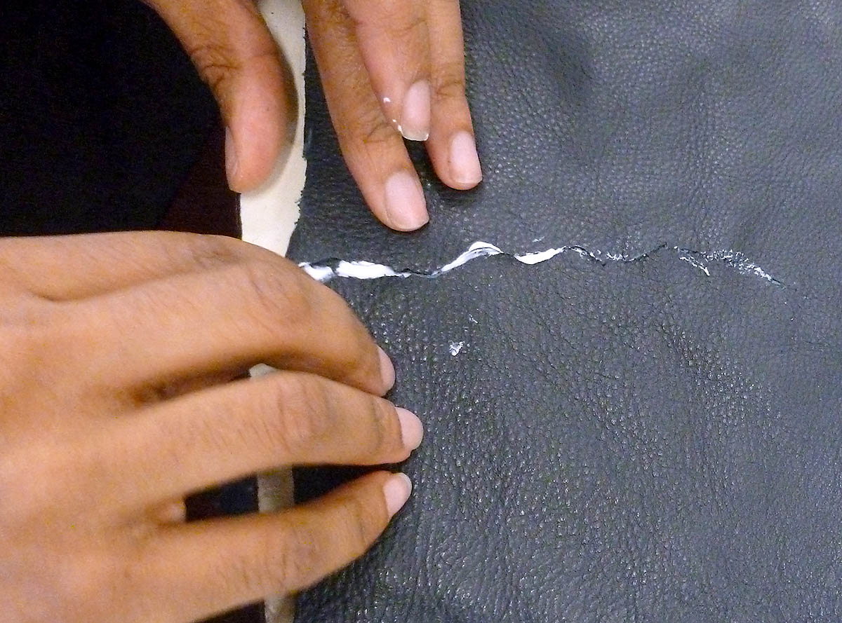Repairing a Tear in Leather, This video demonstrates how to repair a tear  in leather. Using this technique you could also repair a hole, split or  rip., By Furniture Clinic